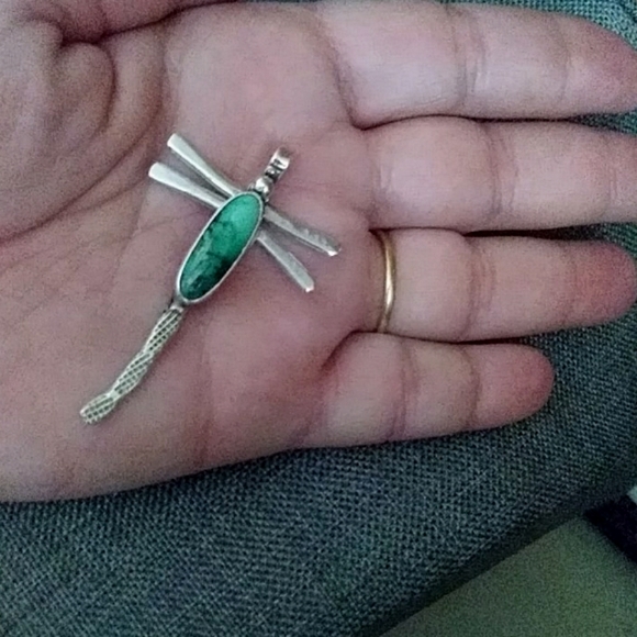 Fabulous Native American Navajo Dragonfly Pendant - Picture 7 of 7